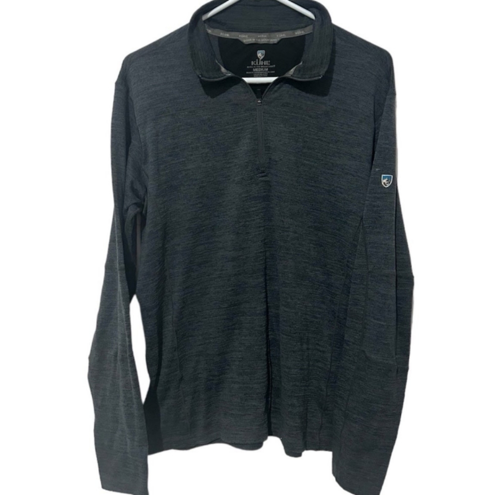 Kuhl Quarter Zip ThermoKore Sweater Jacket Gray Pullover Mock Neck Mens Medium